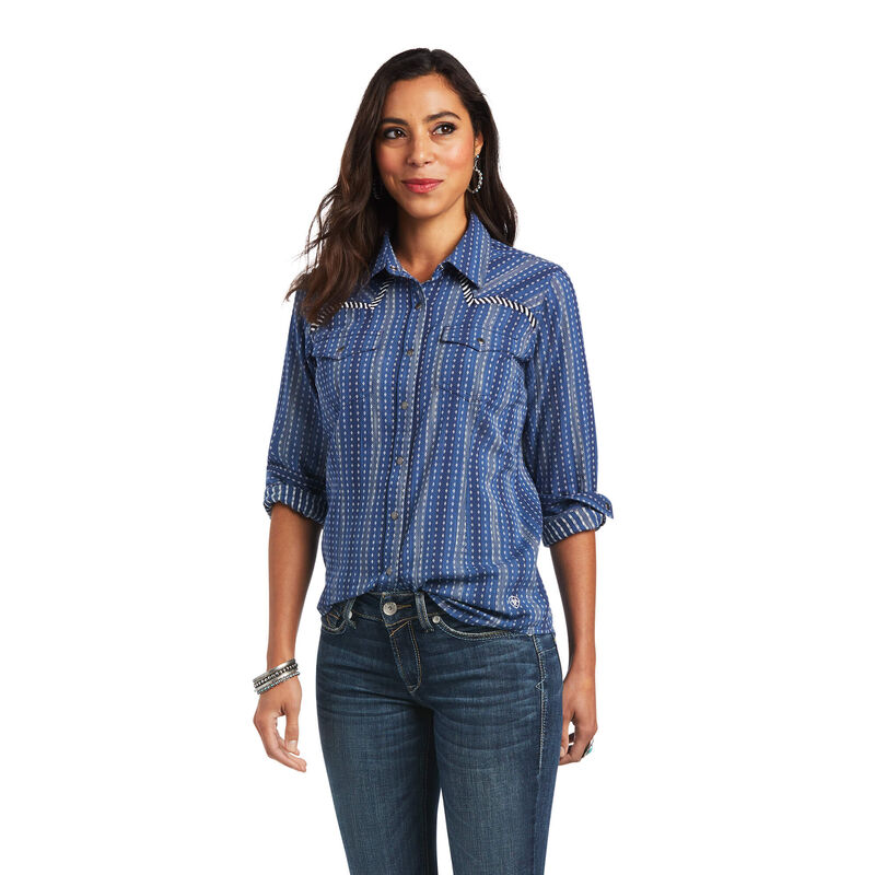 Ariat Hemden Damen - Real Darling Blau ( PMHUQ-8942 )